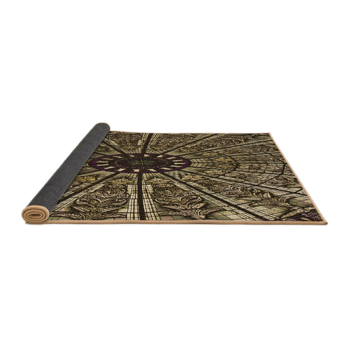 Thickness of Patterned Peru Brown Rug, pat2612brn