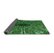 Thickness of Patterned Dark Forest Green Rug, pat2612grn