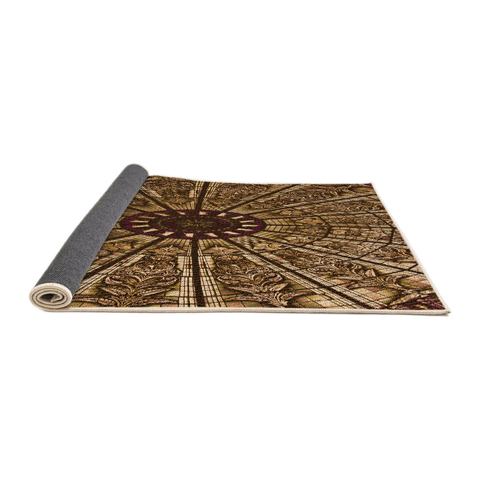 Thickness of Patterned Bronze Brown Rug, pat2612org