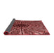 Thickness of Patterned Maroon Red Rug, pat2612rd