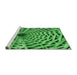 Sideview of Machine Washable Transitional Green Rug, wshpat2613grn