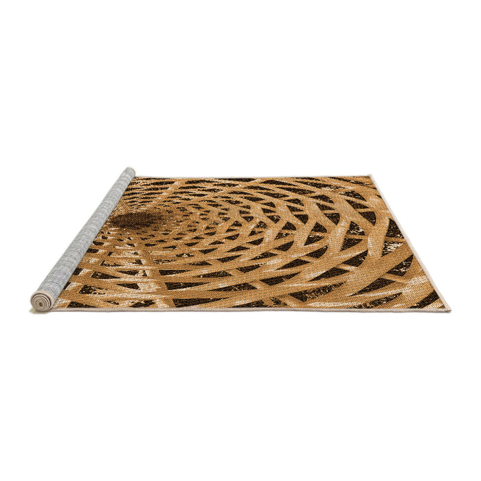 Sideview of Machine Washable Transitional Saddle Brown Rug, wshpat2613org