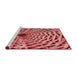 Sideview of Machine Washable Transitional Tomato Red Rug, wshpat2613rd