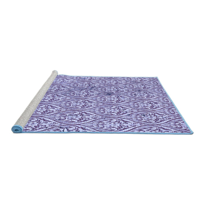 Sideview of Machine Washable Transitional Amethyst Purple Rug, wshpat2614blu