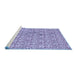 Sideview of Machine Washable Transitional Amethyst Purple Rug, wshpat2614blu