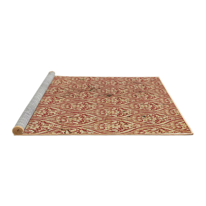 Sideview of Machine Washable Transitional Red Rug, wshpat2614brn