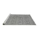 Sideview of Machine Washable Transitional Platinum Silver Gray Rug, wshpat2614gry