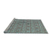 Sideview of Machine Washable Transitional Blue Rug, wshpat2614lblu