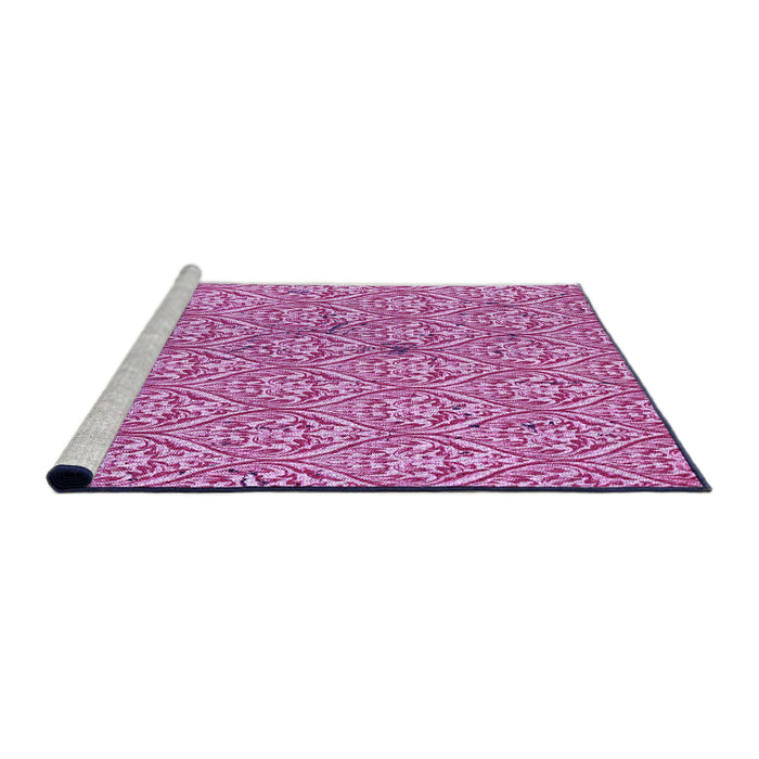 Sideview of Machine Washable Transitional Deep Pink Rug, wshpat2614pur