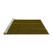 Sideview of Machine Washable Transitional Dark Yellow Green Rug, wshpat2615yw