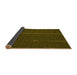 Thickness of Patterned Dark Yellow Green Rug, pat2615yw