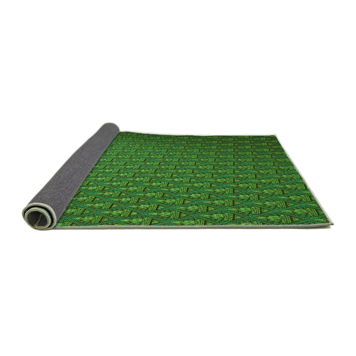 Thickness of Patterned Deep Emerald Green Rug, pat2616grn