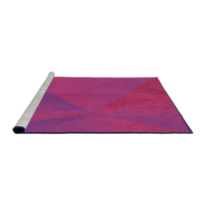 Sideview of Machine Washable Transitional Deep Pink Rug, wshpat2617pur