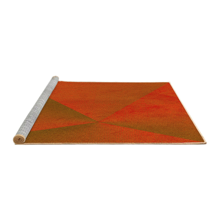 Sideview of Machine Washable Transitional Orange Red Orange Rug, wshpat2617yw