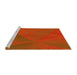 Sideview of Machine Washable Transitional Orange Red Orange Rug, wshpat2617yw