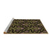 Sideview of Machine Washable Transitional Midnight Gray Rug, wshpat2618brn