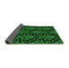 Thickness of Patterned Dark Forest Green Rug, pat2618grn