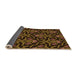 Thickness of Patterned Black Brown Rug, pat2618org