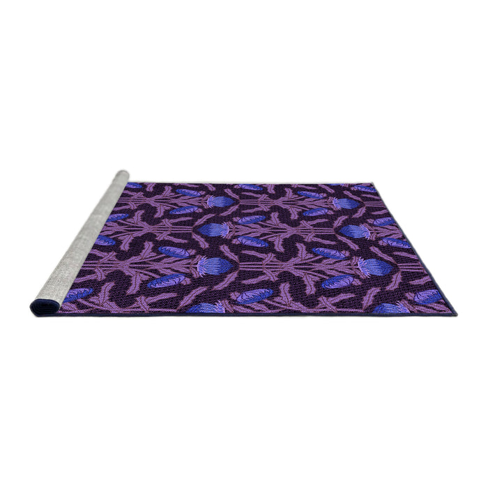 Sideview of Machine Washable Transitional Dark Orchid Purple Rug, wshpat2618pur