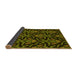 Thickness of Patterned Dark Yellow Green Rug, pat2618yw