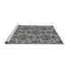 Sideview of Machine Washable Transitional Dark Gray Rug, wshpat2619gry