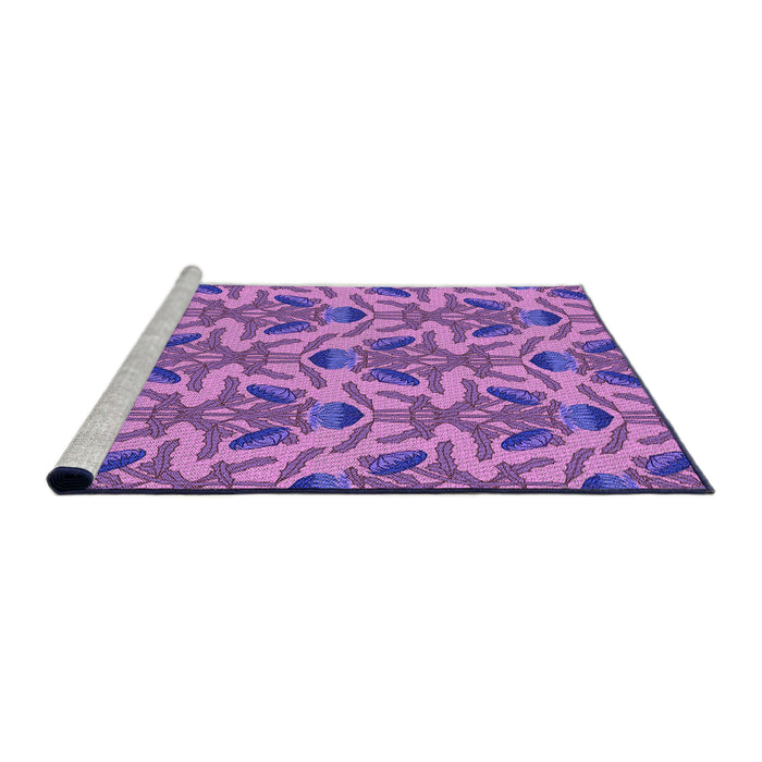 Sideview of Machine Washable Transitional Purple Rug, wshpat2619pur