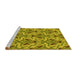 Sideview of Machine Washable Transitional Dark Yellow Green Rug, wshpat2619yw