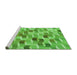 Sideview of Machine Washable Transitional Emerald Green Rug, wshpat262grn