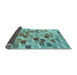 Thickness of Patterned Sea Green Rug, pat262lblu