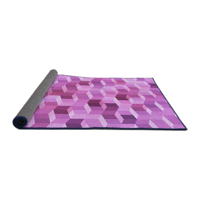 Thickness of Patterned Violet Purple Rug, pat262pur
