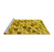 Sideview of Machine Washable Transitional Bright Gold Yellow Rug, wshpat262yw