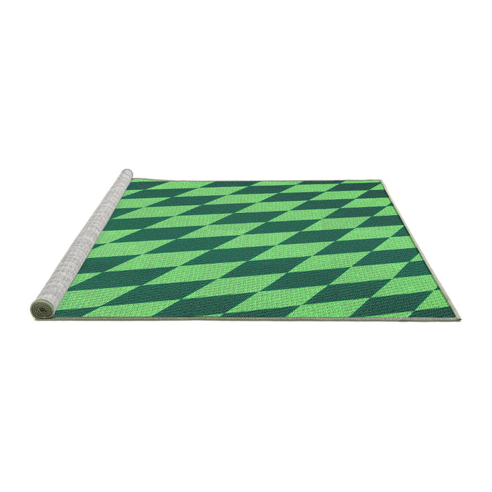 Sideview of Machine Washable Transitional Neon Green Rug, wshpat2620grn
