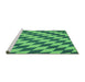 Sideview of Machine Washable Transitional Neon Green Rug, wshpat2620grn