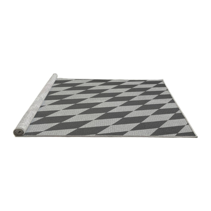 Sideview of Machine Washable Transitional Silver Gray Rug, wshpat2620gry