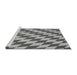 Sideview of Machine Washable Transitional Silver Gray Rug, wshpat2620gry