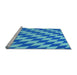 Sideview of Machine Washable Transitional Blue Rug, wshpat2620lblu