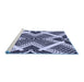 Sideview of Machine Washable Transitional Night Blue Rug, wshpat2622blu