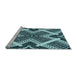 Sideview of Machine Washable Transitional Blue Rug, wshpat2622lblu