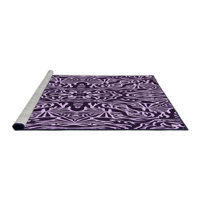 Sideview of Machine Washable Transitional Bright Lilac Purple Rug, wshpat2623pur