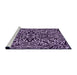 Sideview of Machine Washable Transitional Bright Lilac Purple Rug, wshpat2623pur