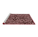 Sideview of Machine Washable Transitional Night Red Rug, wshpat2623rd