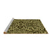 Sideview of Machine Washable Transitional Metallic Gold Rug, wshpat2623yw