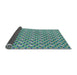 Thickness of Patterned Turquoise Green Rug, pat2624lblu
