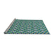 Sideview of Machine Washable Transitional Turquoise Green Rug, wshpat2624lblu