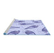 Sideview of Machine Washable Transitional Blue Rug, wshpat2625blu