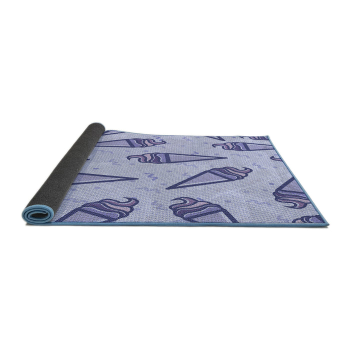 Thickness of Patterned Blue Rug, pat2625blu