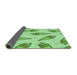 Thickness of Patterned Pastel Green Rug, pat2625grn