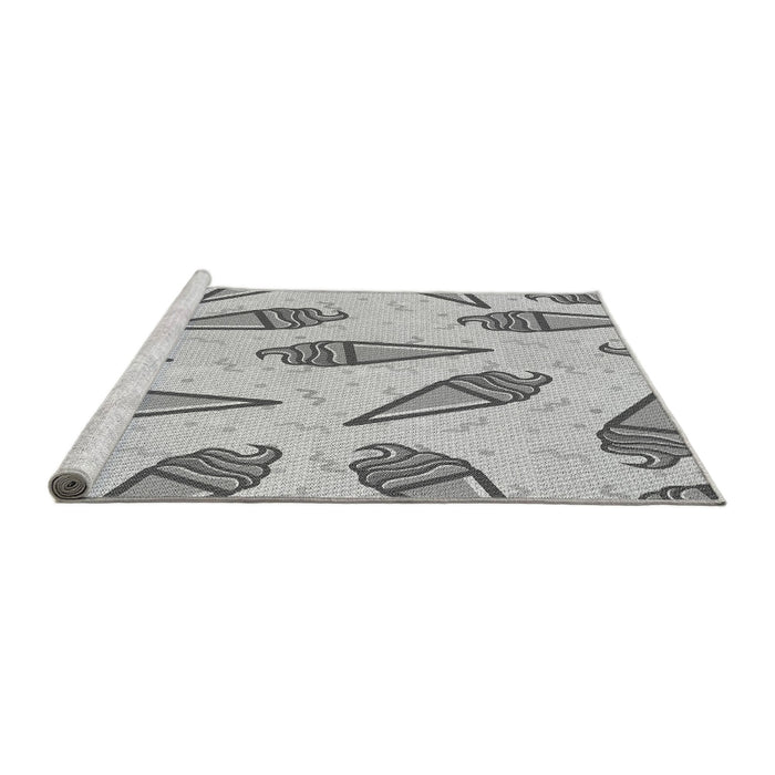 Sideview of Machine Washable Transitional Gray Rug, wshpat2625gry