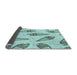 Thickness of Patterned Light Aquamarine Green Rug, pat2625lblu