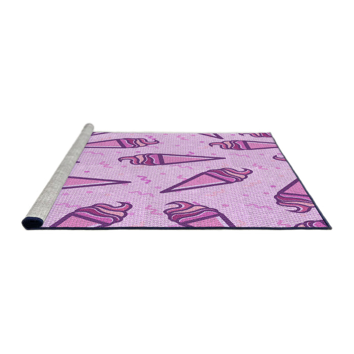 Sideview of Machine Washable Transitional Blossom Pink Rug, wshpat2625pur